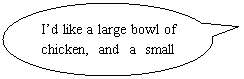 Բαע: Id like a large bowl of chicken, and a small bowl of egg and carrot.

